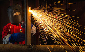 A man doing welding